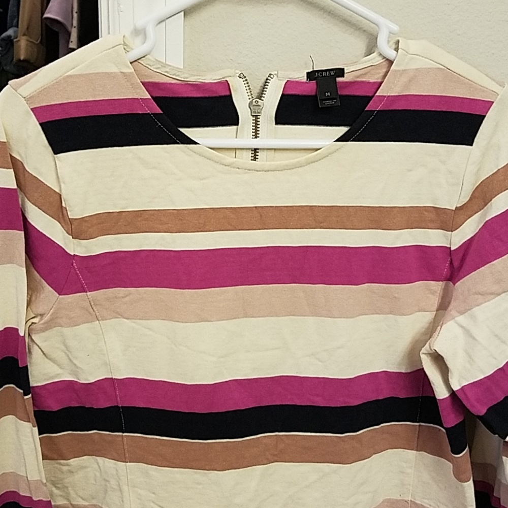 J crew striped top purple and navy
